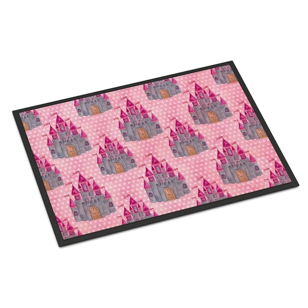 Carolines Treasures Watercolor Princess Castle Indoor or Outdoor Mat, 18 x 27 in. BB7549MAT - main